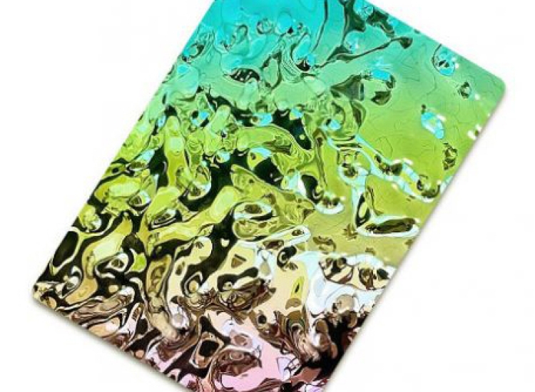 TẤM INOX 3D SÓNG NƯỚC MÀU CẦU VỒNG