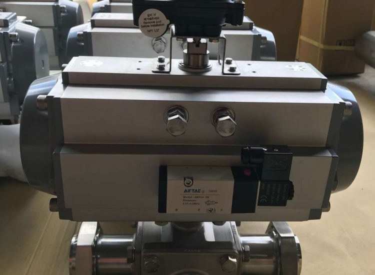 Van bi 3 ngã vi sinh điều khiển khí nén | Clamp Inox 304 - 316L