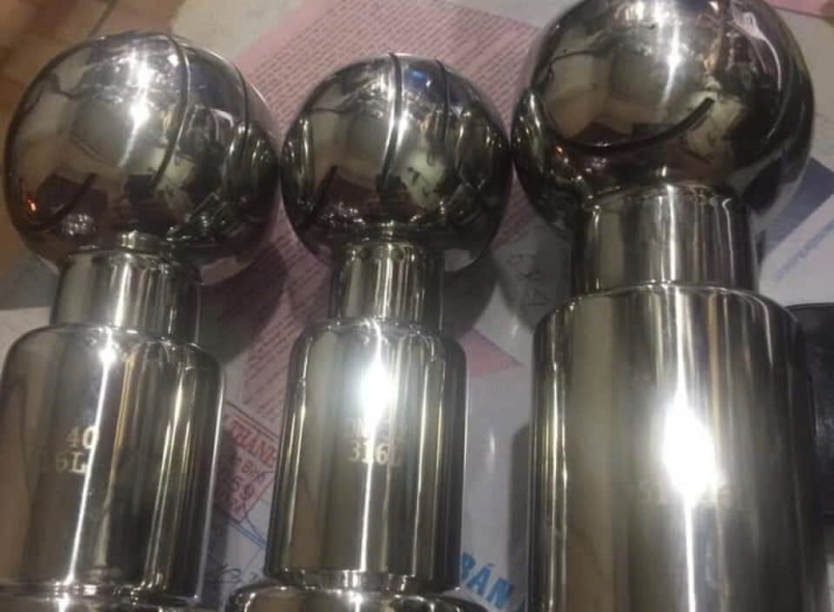 QUẢ CẦU CIP XOAY GÀI CHỐT INOX 304, 316, QUẢ CẦU XOAY XỎ LỖ, QUẢ CẦU XOAY KẾT NỐI REN, QUẢ CẦU CIP