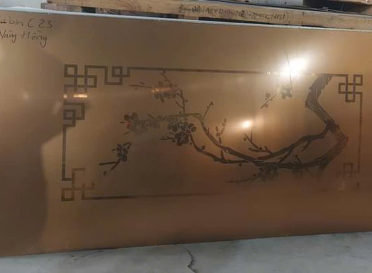 TẤM INOX HOA VĂN CÂY ĐÀO